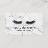 Lashes Makeup Artist Eyelash Salon White Marble Visitekaartje (Voorkant)