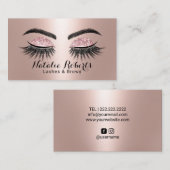 Lashes Makeup Artist Glam Roos Gold Eyelash Visitekaartje (Voorkant / Achterkant)
