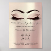 Lashes Makeup Artist Glitter Beauty Roos Roze Poster (Voorkant)