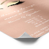 Lashes Makeup Artist Glitter Beauty Salon Gold Poster (Hoek)