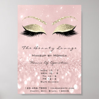 Lashes Makeup Artist Glitter Beauty Salon Roze Poster