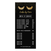 Lashes Makeup Artist Gold Confetti Price List Reclamekaart (Voorkant)