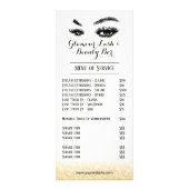 Lashes Makeup Artist Gold Glitter Salon Reclamekaart (Voorkant)