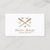 Lashes Makeup Artist Gold Logo Eyelash Salon Visitekaartje (Voorkant)