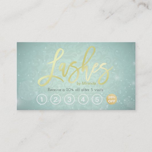 Lashes Makeup Artist Gold Script Loyalty Punch (Voorkant)