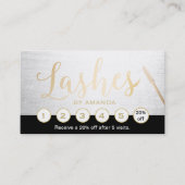 Lashes Makeup Artist Gold Script Loyalty Punch (Voorkant)