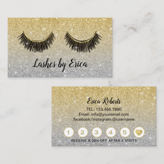 Lashes Makeup Artist Gold & Silver Glitter Loyalty (Voorkant / Achterkant)