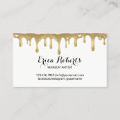 Lashes Makeup Artist Gold Typography Eyelash Salon Visitekaartje (Achterkant)