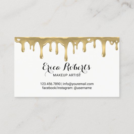 Lashes Makeup Artist Gold Typography Eyelash Salon Visitekaartje (Achterkant)