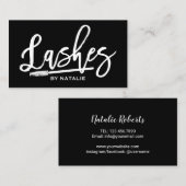 Lashes Makeup Artist Handgeschreven Manuscript Zwa Visitekaartje (Voorkant / Achterkant)