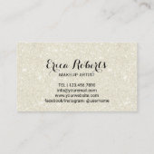 Lashes Makeup Artist Ivory Glitter Modern Salon Visitekaartje (Achterkant)