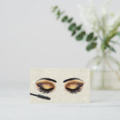 Lashes Makeup Artist Ivory Glitter Modern Salon Visitekaartje (Staand voorkant)