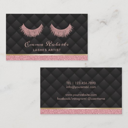 Lashes Makeup Artist Luxury Eyelash Extensions Visitekaartje (Voorkant / Achterkant)