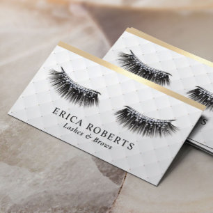 Lashes Makeup Artist Luxury Eyelash Gold Border Visitekaartje