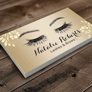 Lashes Makeup Artist Luxury Gold Beauty Salon Visitekaartje
