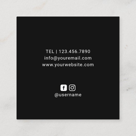 Lashes Makeup Artist Minimalist Eyelash Salon Vierkante Visitekaartje (Achterkant)