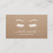 Lashes Makeup Artist Minimalist Rustic Kraft Visitekaartje (Voorkant)