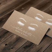 Lashes Makeup Artist Minimalist Rustic Kraft Visitekaartje