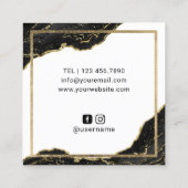 Lashes Makeup Artist Modern Black Gold Salon Vierkante Visitekaartje (Achterkant)