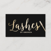 Lashes Makeup Artist Modern Black & Gold Visitekaartje (Voorkant)