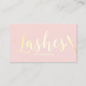 Lashes Makeup Artist Modern Blush Pink Gold Visitekaartje (Voorkant)