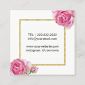 Lashes Makeup Artist Modern Floral Beauty Salon Vierkante Visitekaartje (Achterkant)