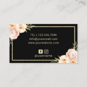 Lashes Makeup Artist Modern Floral Beauty Salon Visitekaartje (Achterkant)