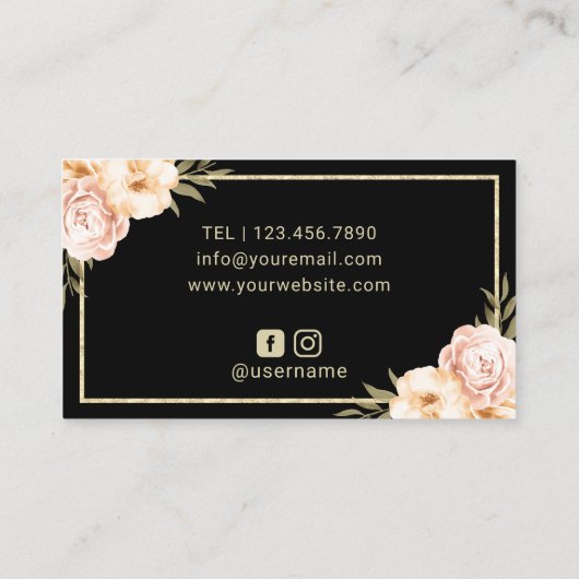 Lashes Makeup Artist Modern Floral Beauty Salon Visitekaartje (Achterkant)