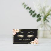 Lashes Makeup Artist Modern Floral Beauty Salon Visitekaartje (Staand voorkant)