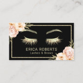 Lashes Makeup Artist Modern Floral Beauty Salon Visitekaartje (Voorkant)