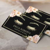 Lashes Makeup Artist Modern Floral Beauty Salon Visitekaartje