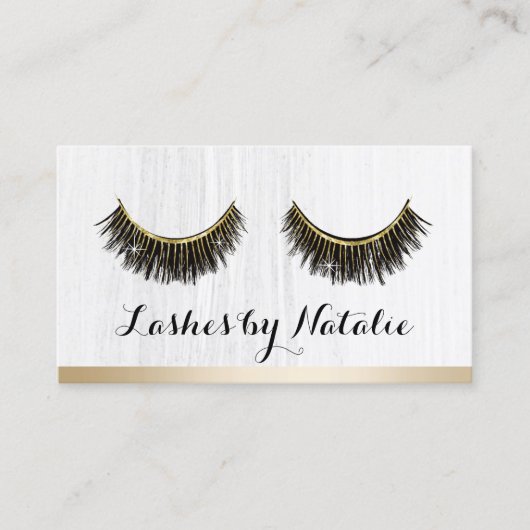 Lashes Makeup Artist Modern Gold Border Loyalty (Voorkant)