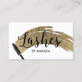 Lashes Makeup Artist Modern Gold Brush Strokes Visitekaartje (Voorkant)