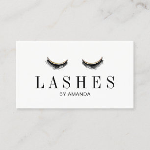 Lashes Makeup Artist Modern Gold Eyelash Extension Visitekaartje