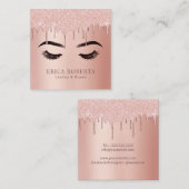 Lashes Makeup Artist Modern Roos Gold Driving Vierkante Visitekaartje (Voorkant / Achterkant)