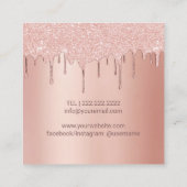 Lashes Makeup Artist Modern Roos Gold Driving Vierkante Visitekaartje (Achterkant)