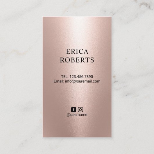 Lashes Makeup Artist Modern Roos Gold Eyelash Visitekaartje (Achterkant)