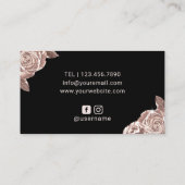 Lashes Makeup Artist Modern Roos Gold Floral Salon Visitekaartje (Achterkant)