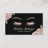 Lashes Makeup Artist Modern Roos Gold Floral Salon Visitekaartje (Voorkant)