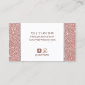 Lashes Makeup Artist Modern Roos Gold Glitter Visitekaartje (Achterkant)