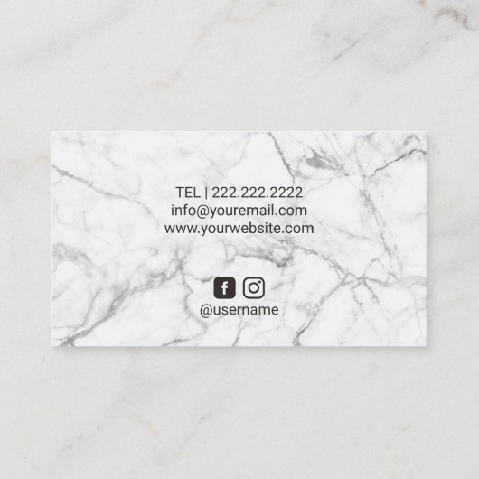 Lashes Makeup Artist Modern Roos Gold Marble Salon Visitekaartje (Achterkant)