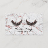 Lashes Makeup Artist Modern Roos Gold Marble Salon Visitekaartje (Voorkant)