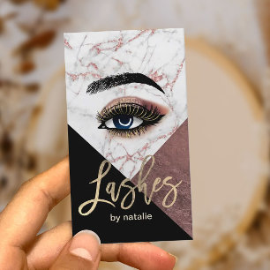 Lashes Makeup Artist Modern Roos Gold Marble Salon Visitekaartje