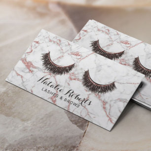 Lashes Makeup Artist Modern Roos Gold Marble Salon Visitekaartje