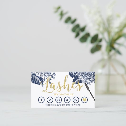 Lashes Makeup Artist Navy Floral Eyelash Loyalty (Staand voorkant)