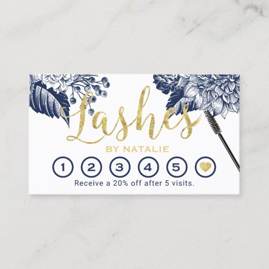 Lashes Makeup Artist Navy Floral Eyelash Loyalty (Voorkant)