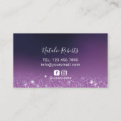 Lashes Makeup Artist Paars Glitter Beauty Salon B Visitekaartje (Achterkant)