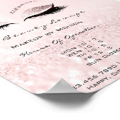 Lashes Makeup Artist Pink Beauty Salon Glitter Poster (Hoek)