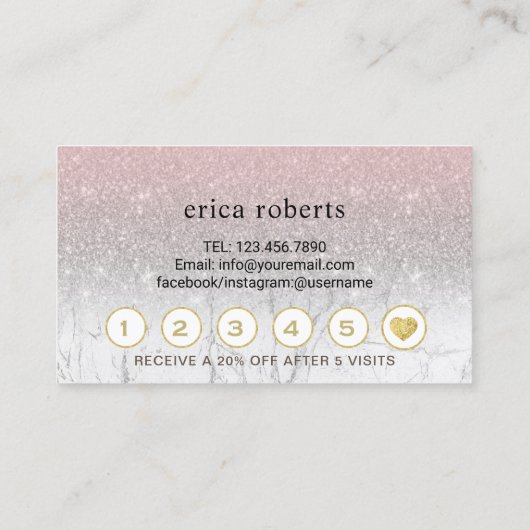 Lashes Makeup Artist Pink Marble Loyalty (Achterkant)