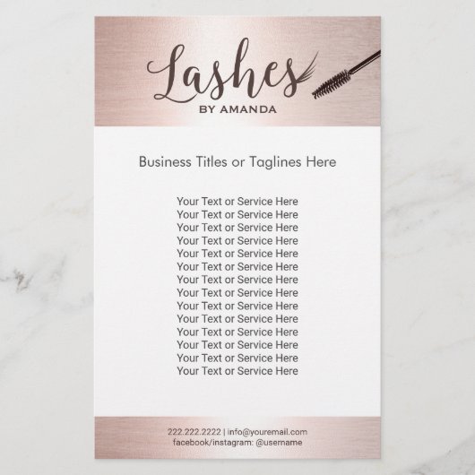 Lashes Makeup Artist Roos Gold Beauty Salon Flyer (Voorkant)